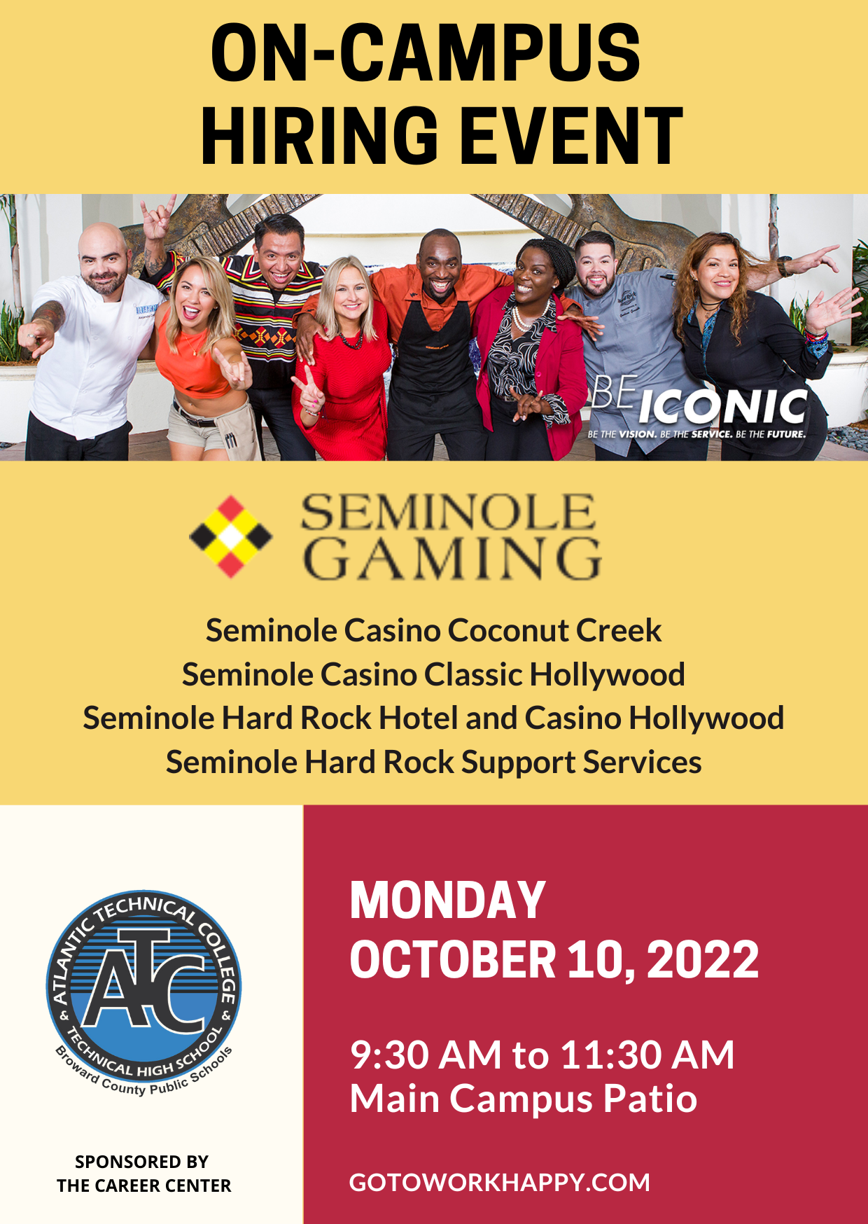 on campus hiring event for seminole gaming