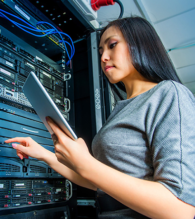 Applied Information Technology specialist working on server