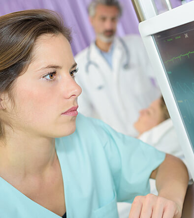 female Electrocardiograph technician