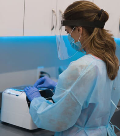 nurse in sterile processing room